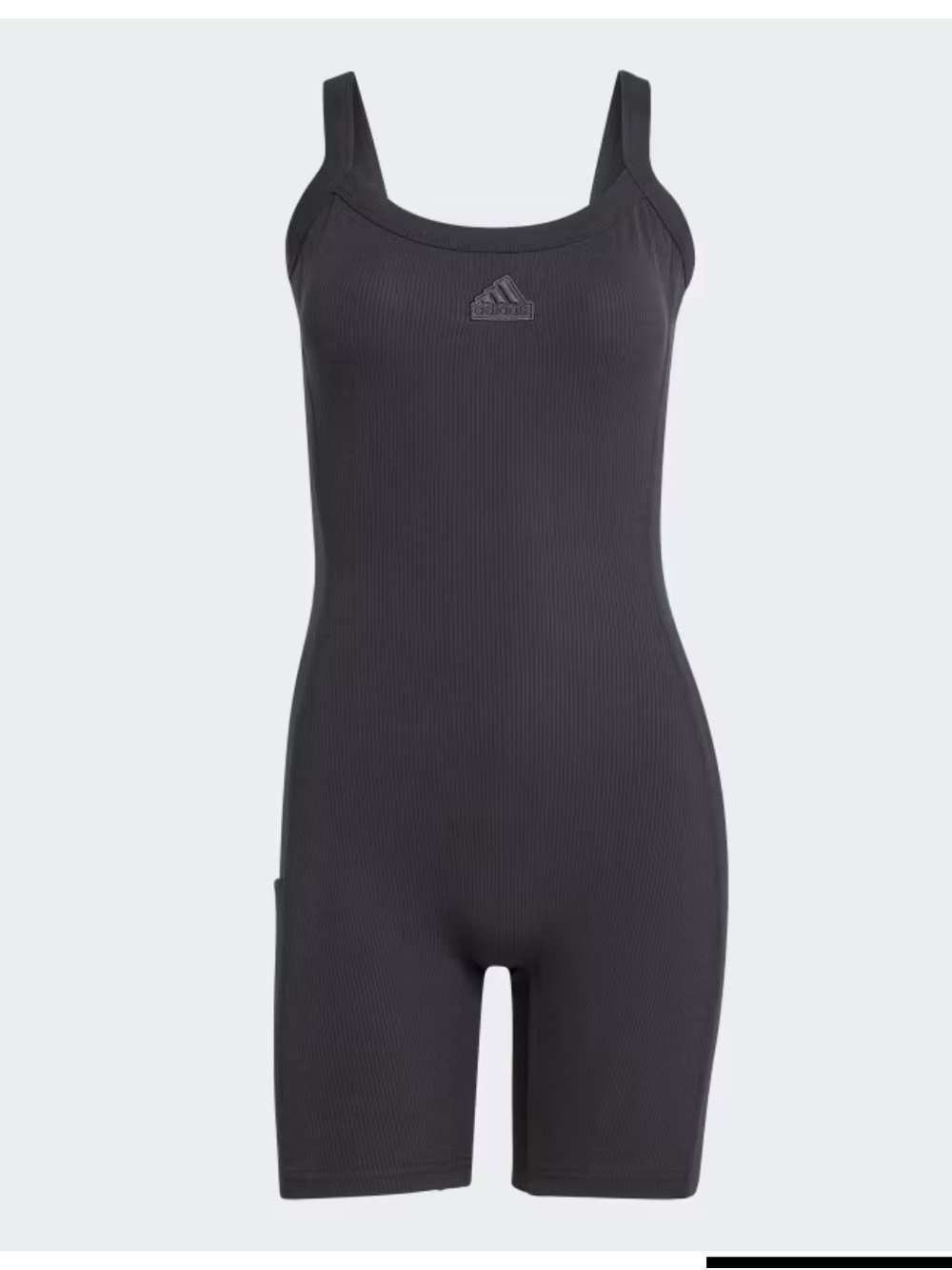 adidas Black Ribbed Tank Short Unitard